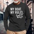 My Boat My Rules Captain Rodger Personalized Boating Name Long Sleeve T-Shirt Gifts for Old Men