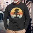Bonsai Tree Vintage Japanese Bonsai Tree Sun Long Sleeve T-Shirt Gifts for Old Men