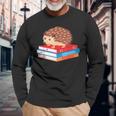 Book Nerd Hedgehog Reading Lover Idea Reading Long Sleeve T-Shirt T-Shirt Gifts for Old Men