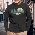 Borger Tx Vintage Throwback Retro 70S Long Sleeve T-Shirt Gifts for Old Men