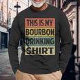 Bourbon Alcohol Drinking Retro Bourbon Long Sleeve T-Shirt T-Shirt Gifts for Old Men