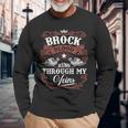 Brock Blood Runs Through My Veins Family Name Vintage Long Sleeve T-Shirt Gifts for Old Men
