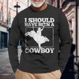 Bull Riding Cowboy Bull Rider Rodeo Long Sleeve T-Shirt Gifts for Old Men