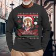 Bulldog Owner Ugly Christmas Sweater Style Long Sleeve T-Shirt Gifts for Old Men