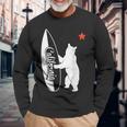 California Republic Surf Bear Vintage Cali Long Sleeve T-Shirt Gifts for Old Men