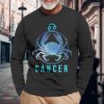 Cancer Zodiac Sign Astrology Birthday Horoscope Lover Long Sleeve T-Shirt T-Shirt Gifts for Old Men