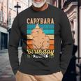 Capybara Birthday Squad Lover Capybaras Rodent Animal Long Sleeve T-Shirt Gifts for Old Men