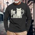 Cat Dad The Catfather Cats Kitten Long Sleeve T-Shirt T-Shirt Gifts for Old Men