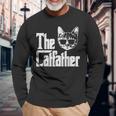 The Catfather Cat Dad Fathers Day Movie Pun Papa Long Sleeve T-Shirt T-Shirt Gifts for Old Men