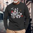 Cats In Horror Movie Costumes On Cat Condo Halloween Halloween Long Sleeve T-Shirt Gifts for Old Men