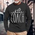 Cheer Coach Megaphone Game Day Cheerleader Cheerleading Long Sleeve T-Shirt Gifts for Old Men