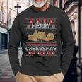 Cheese Tasting Christmas Merry Cheesemas Ugly Sweater Long Sleeve T-Shirt Gifts for Old Men