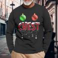 Chest Nuts Christmas Red Plaid Matching Couple Chestnuts Long Sleeve T-Shirt Gifts for Old Men