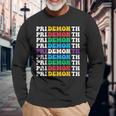 Colorful Gay Pride Lgbt June Month Pride Month Demon Long Sleeve T-Shirt Gifts for Old Men