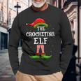 The Crocheting Elf Christmas Matching Family Pajama Costume Long Sleeve T-Shirt Gifts for Old Men