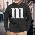 Cute Alphabet M Letter M Groups Halloween Long Sleeve T-Shirt Gifts for Old Men