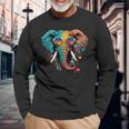 Cute Elephant Lover Animal On Elephant Long Sleeve Gifts for Old Men