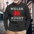 Cymru Am Byth Welsh Rugby Wales Forever Dragon Long Sleeve T-Shirt Gifts for Old Men