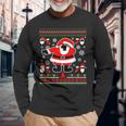 Dabbing Through The Snow Santa Ugly Christmas Sweater Long Sleeve T-Shirt Gifts for Old Men