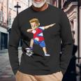 Dabbing Soccer Boy Nepal Jersey Nepalese Long Sleeve T-Shirt T-Shirt Gifts for Old Men