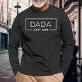 Dada Est 2023 Retro Fathers Day For New Dad Him Papa Grandpa Long Sleeve T-Shirt Gifts for Old Men