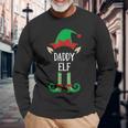 Daddy Elf Matching Family Group Christmas Pajama Party Long Sleeve T-Shirt Gifts for Old Men