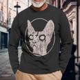 Death Metal Sphynx Cat Long Sleeve T-Shirt Gifts for Old Men