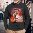 Dia De Los Muertos Skeletons Dancing Mexican Day Of The Dead Long Sleeve T-Shirt Gifts for Old Men