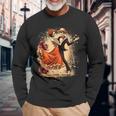 Dia De Los Muertos Skeletons Dancing Mexican Day Of The Dead Long Sleeve T-Shirt Gifts for Old Men