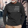 Dilf Delta India Lima Foxtrot Military Alphabet Long Sleeve T-Shirt T-Shirt Gifts for Old Men