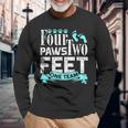 Dog Agility Four Paws Two Feet One Team Dog Long Sleeve T-Shirt Gifts for Old Men