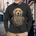 Dog Trainer Mandala Art Golden Retriever Long Sleeve T-Shirt Gifts for Old Men