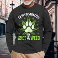 Dogs And Weed Dad Mom Dog Lover Cannabis Marijuana Long Sleeve T-Shirt T-Shirt Gifts for Old Men