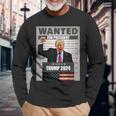 Donald Trump 2024 Wanted For President -The Return Long Sleeve T-Shirt Gifts for Old Men
