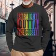 Dont Hide Your Gay Les Bi Tran Come Outta The Closet Lgbt Long Sleeve T-Shirt Gifts for Old Men