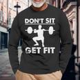 Dont Set Get Fit Deadlift Lovers Fitness Workout Costume Long Sleeve T-Shirt Gifts for Old Men