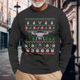 Drone Ugly Christmas Sweater Quadcopter Long Sleeve T-Shirt Gifts for Old Men