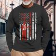 English Teacher Husband Dad Usa Flag American Fathers Long Sleeve T-Shirt T-Shirt Gifts for Old Men