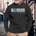 Family Prostate Cancer Awareness Light Blue Ribbon Warrior Long Sleeve Gifts for Old Men