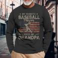 My Favorite Baseball Player Calls Me Grandpa Fathers Day Long Sleeve T-Shirt Gifts for Old Men