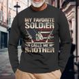 My Favorite Soldier Calls Me Brother Us Army Brother Long Sleeve T-Shirt T-Shirt Gifts for Old Men
