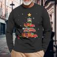 Firefighter Fire Truck Christmas Tree Xmas Long Sleeve T-Shirt Gifts for Old Men