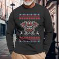 Firefighter Ugly Christmas Sweater Fireman Xmas Long Sleeve T-Shirt Gifts for Old Men