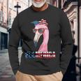 Flamingo 4Th Of July Flamerica Patriotic Long Sleeve T-Shirt Gifts for Old Men