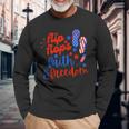 Flip Flops Faith And Freedom Fireworks 4Th Of July Us Flag Long Sleeve T-Shirt Gifts for Old Men
