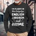 Fluent In English Sarcasm And Anime Animation Long Sleeve T-Shirt T-Shirt Gifts for Old Men