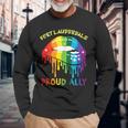 Fort Lauderdale Proud Ally Lgbtq Pride Sayings Long Sleeve T-Shirt T-Shirt Gifts for Old Men
