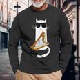 Cat Wearing Sunglasses Playing Harp Long Sleeve T-Shirt Gifts for Old Men