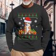Dog Lover Welsh Corgi Santa Hat Ugly Christmas Sweater Long Sleeve T-Shirt Gifts for Old Men