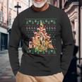 German Shepherd Christmas Lights Ugly Sweater Xmas Long Sleeve T-Shirt Gifts for Old Men
